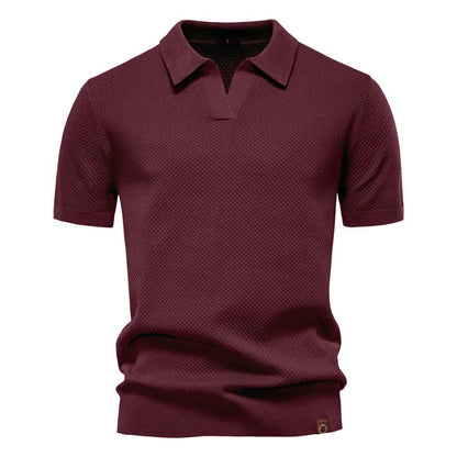 Mason Textured Open Collar Polo_4