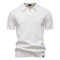Mason Textured Open Collar Polo