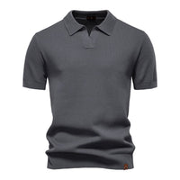 Mason Textured Open Collar Polo