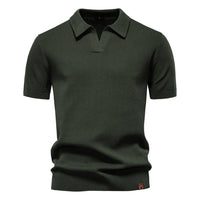 Mason Textured Open Collar Polo