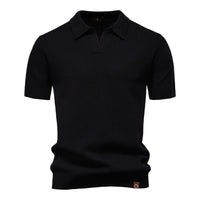 Mason Textured Open Collar Polo