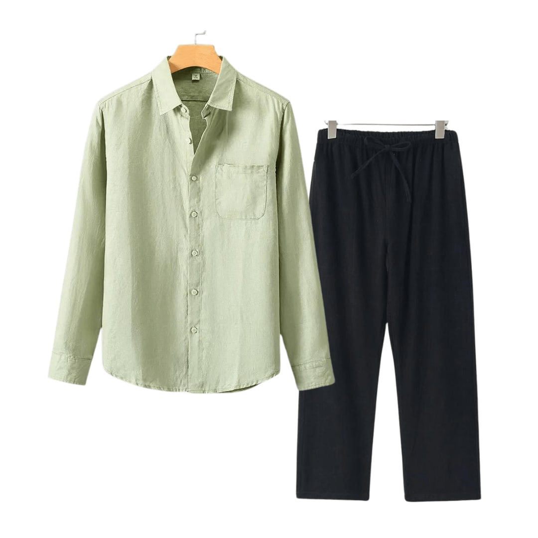 Brandt Linen Long Sleeve Two Piece Set