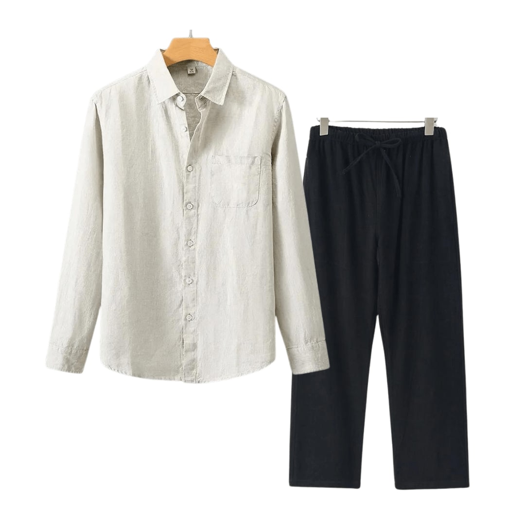 Brandt Linen Long Sleeve Two Piece Set