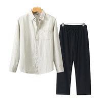 Brandt Linen Long Sleeve Two Piece Set