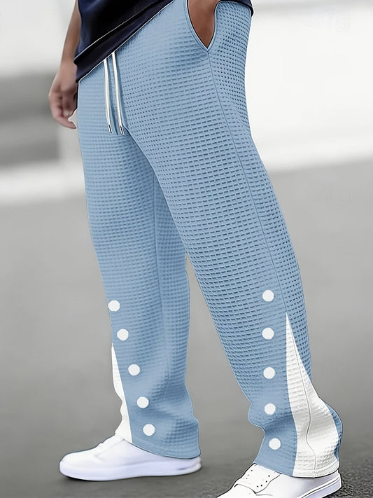 Munro Waffle Texture Side Button Trousers_1