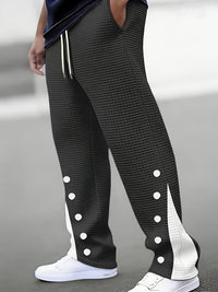 Munro Waffle Texture Side Button Trousers