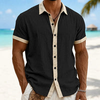 Mateo Contrast Placket Short Sleeve Shirt