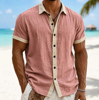 Mateo Contrast Placket Short Sleeve Shirt