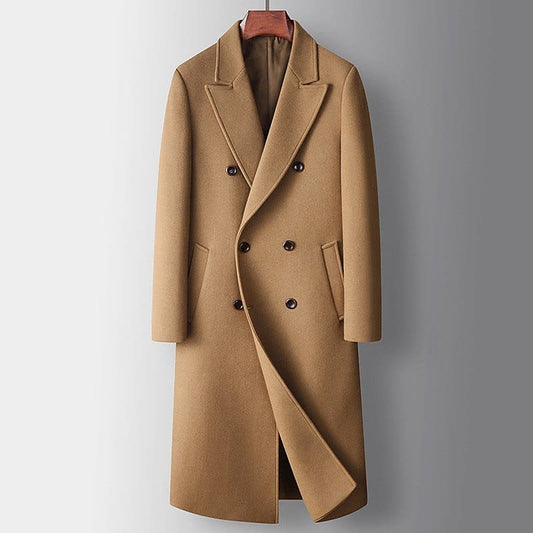 Elbert Double Breasted Peak Lapel Overcoat_1
