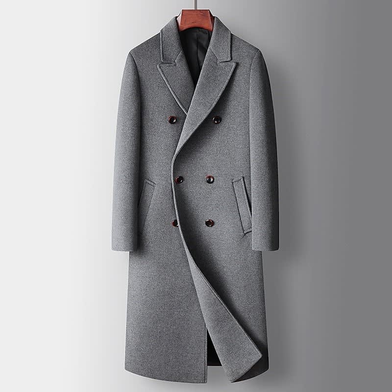 Elbert Double Breasted Peak Lapel Overcoat