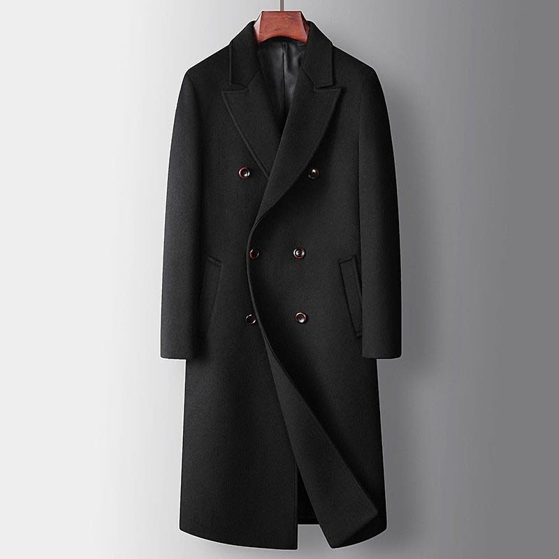 Elbert Double Breasted Peak Lapel Overcoat