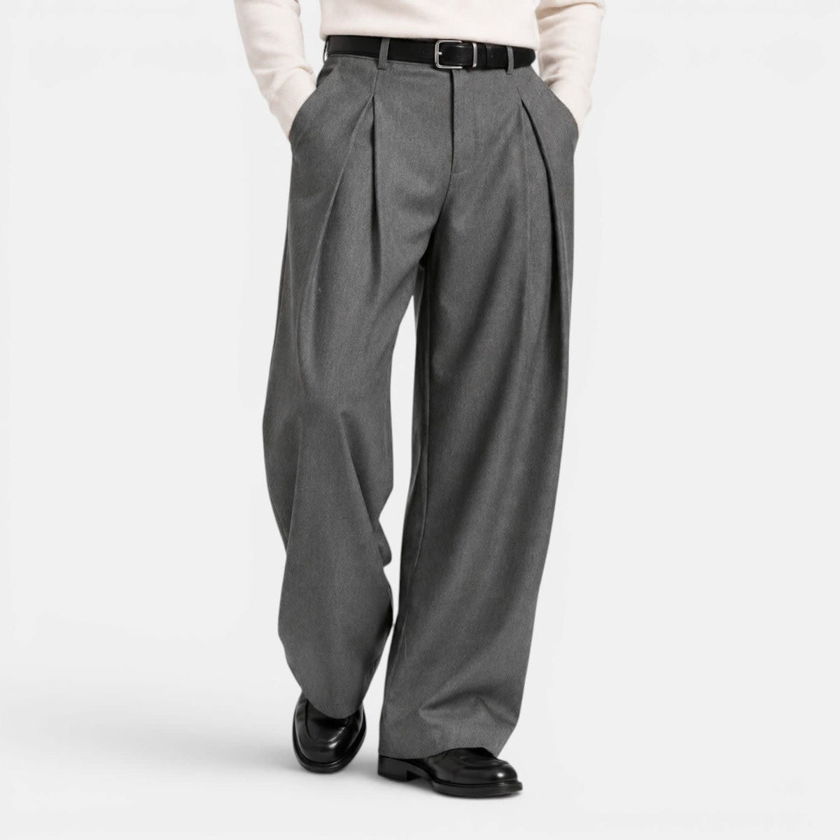 Stratton Wide Leg Pleated Trousers