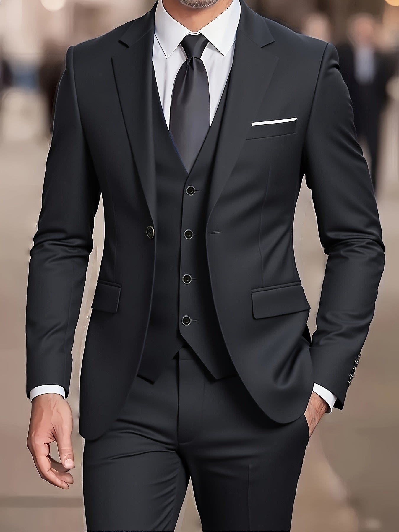 Alban Notch Lapel Tailored Three Piece Suit_2