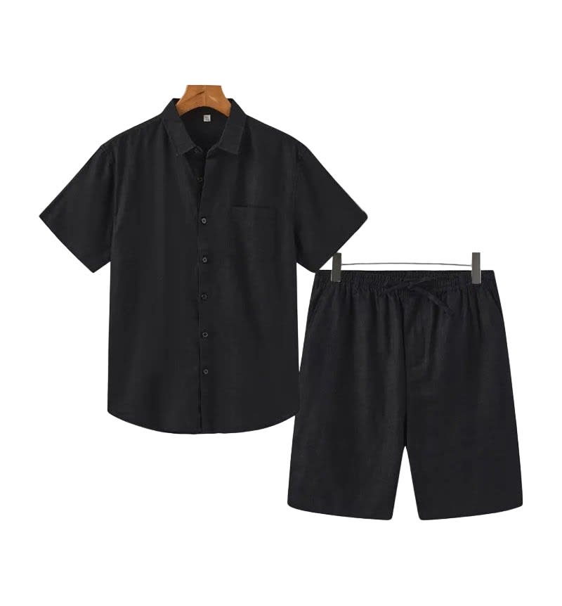 Brayden Pure Linen Shirt and Shorts Set