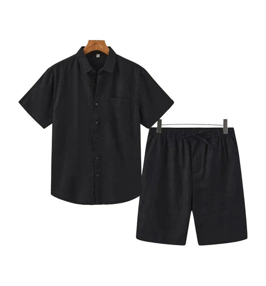 Brayden Pure Linen Shirt and Shorts Set_1