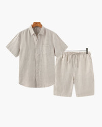 Brayden Pure Linen Shirt and Shorts Set