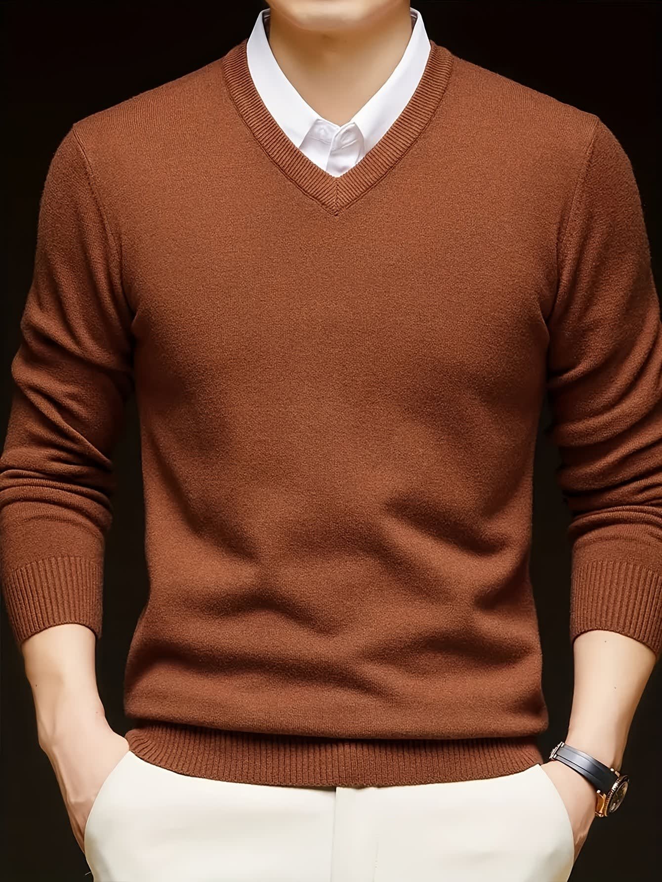 Hampton Fine Gauge V Neck Jumper_29
