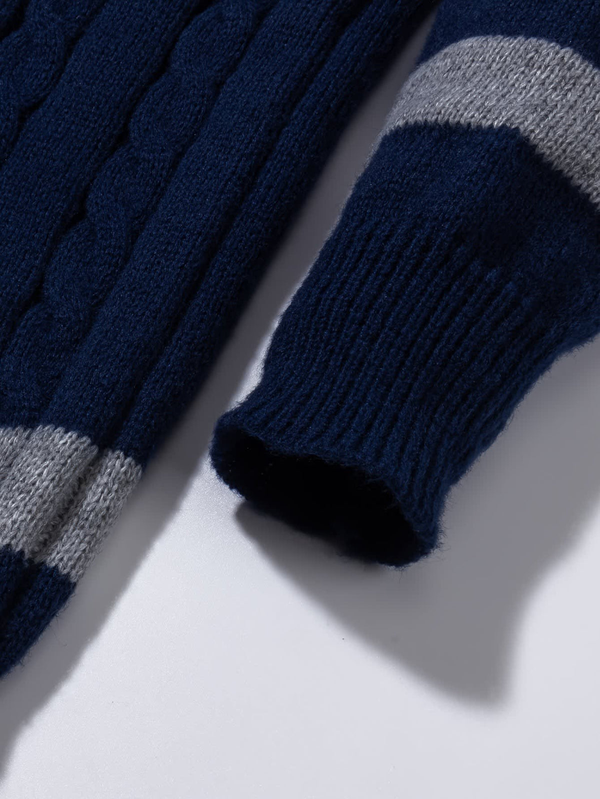 Edison Color Block Cable Knit Sweater