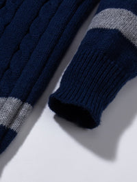 Edison Color Block Cable Knit Sweater