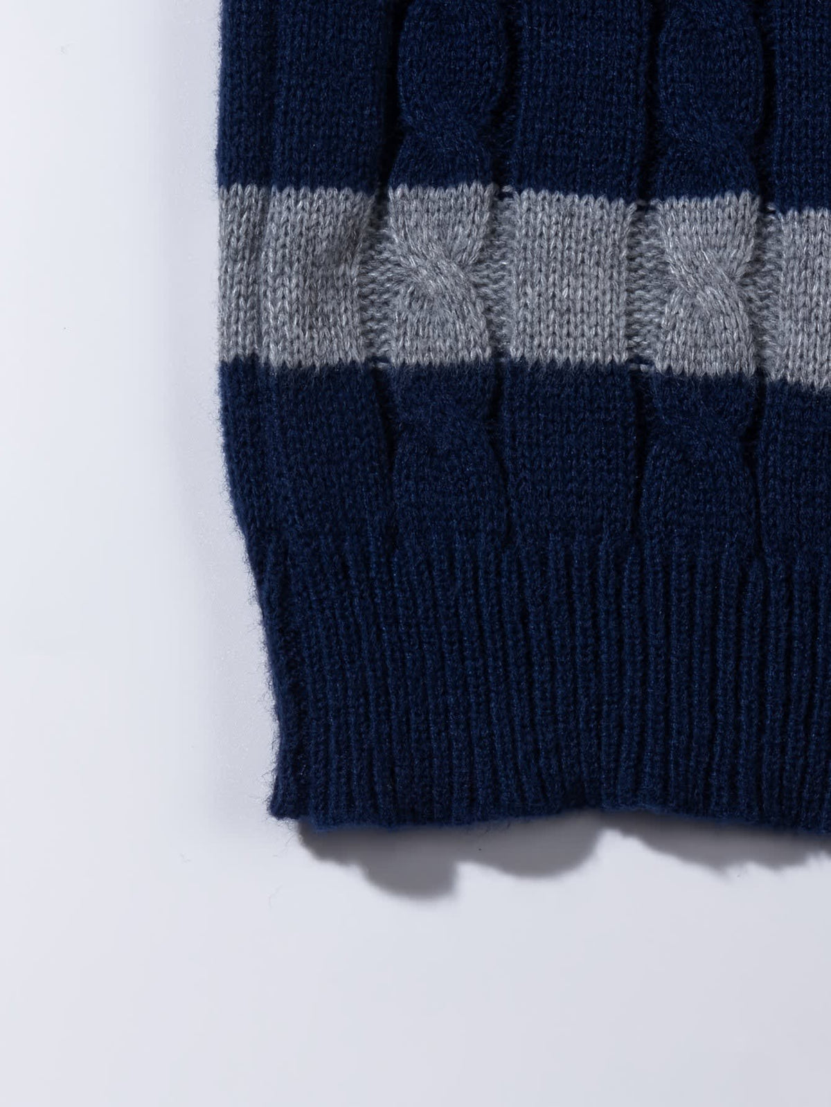 Edison Color Block Cable Knit Sweater