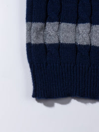 Edison Color Block Cable Knit Sweater