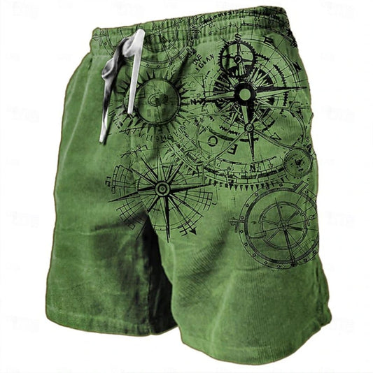 Byrne Compass Print Drawstring Shorts_1