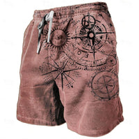 Byrne Compass Print Drawstring Shorts