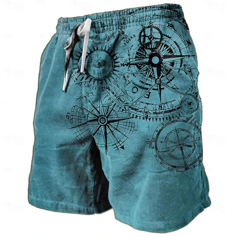 Byrne Compass Print Drawstring Shorts
