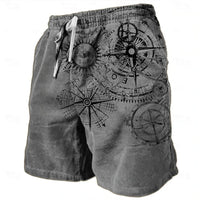 Byrne Compass Print Drawstring Shorts