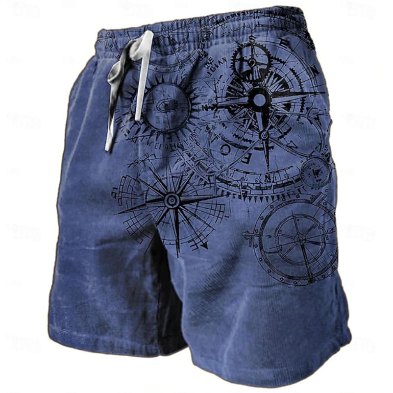 Byrne Compass Print Drawstring Shorts