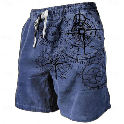 Byrne Compass Print Drawstring Shorts_5