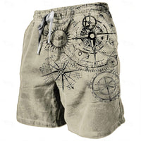 Byrne Compass Print Drawstring Shorts
