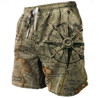 Byrne Compass Print Drawstring Shorts