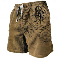 Byrne Compass Print Drawstring Shorts