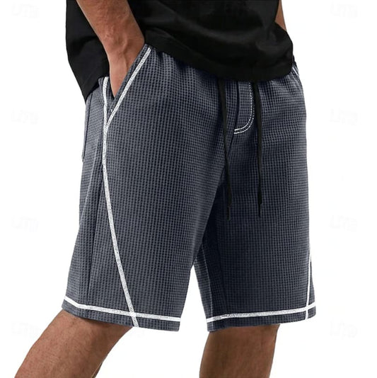 Cedric Waffle Texture Contrast Trim Shorts_1