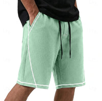 Cedric Waffle Texture Contrast Trim Shorts