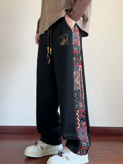 Octavius Patterned Panel Wide Leg Trousers_10
