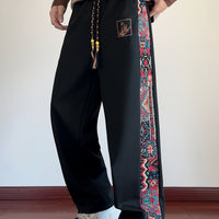Octavius Patterned Panel Wide Leg Trousers