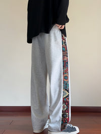 Octavius Patterned Panel Wide Leg Trousers