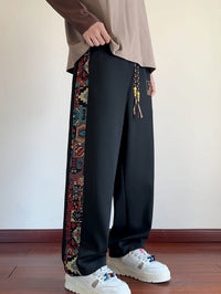 Octavius Patterned Panel Wide Leg Trousers