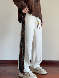 Octavius Patterned Panel Wide Leg Trousers