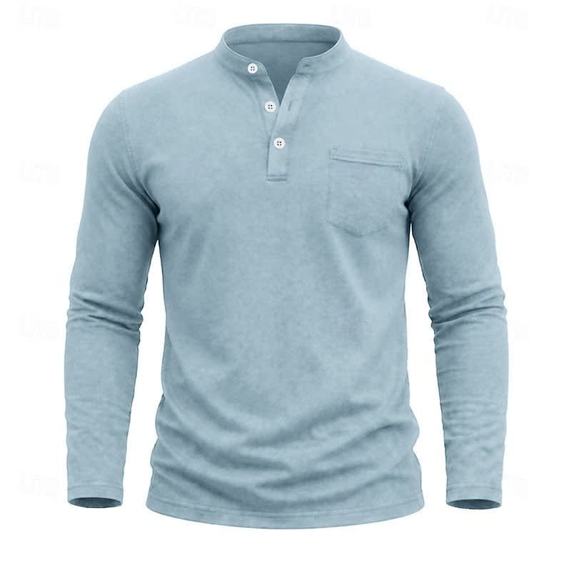 Gawain Garment Dyed Chest Pocket Henley