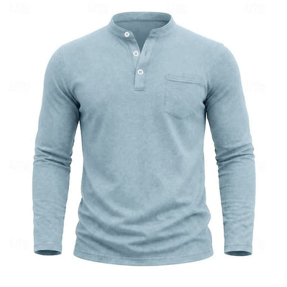 Gawain Garment Dyed Chest Pocket Henley_10