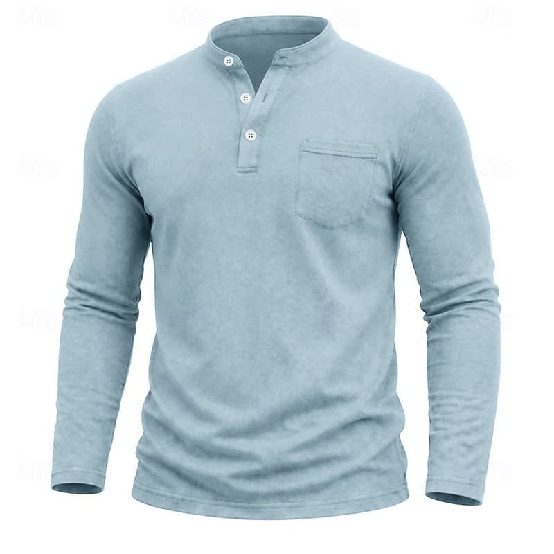 Gawain Garment Dyed Chest Pocket Henley