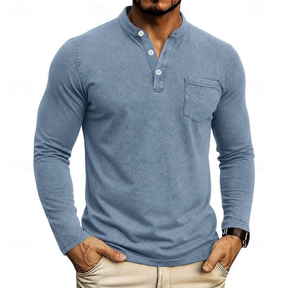 Gawain Garment Dyed Chest Pocket Henley_20