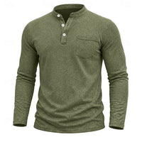 Gawain Garment Dyed Chest Pocket Henley