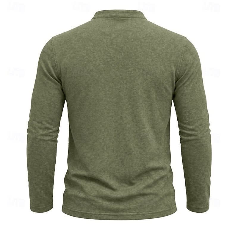 Gawain Garment Dyed Chest Pocket Henley