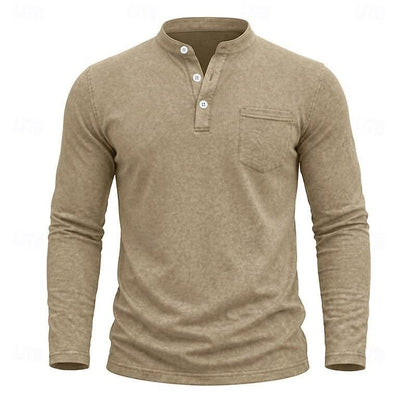 Gawain Garment Dyed Chest Pocket Henley_6