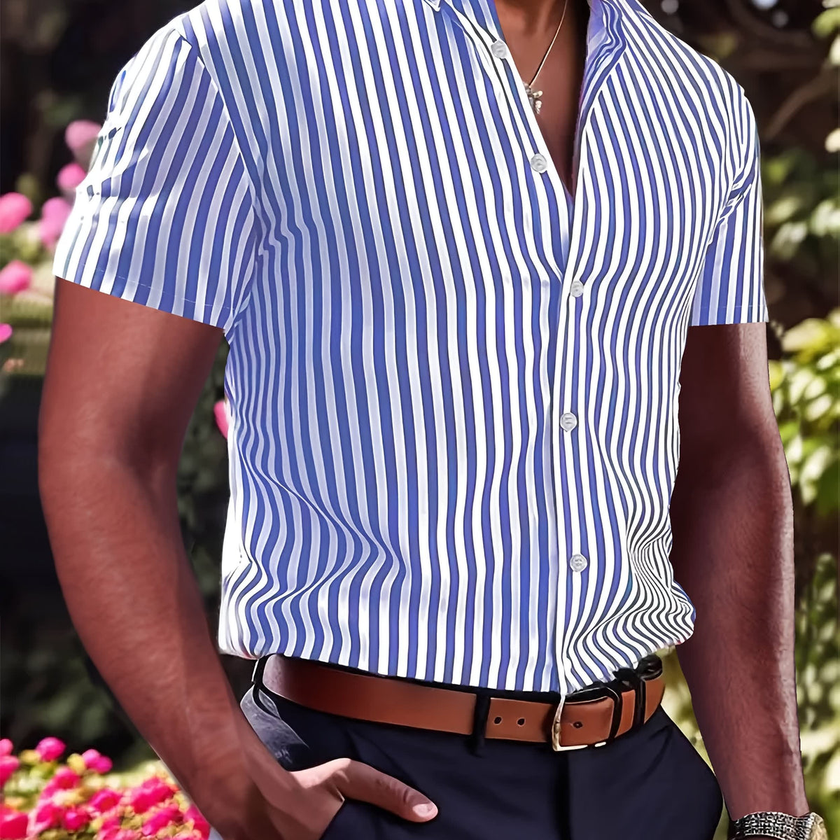 Massey Wide Stripe Short Sleeve Shirt