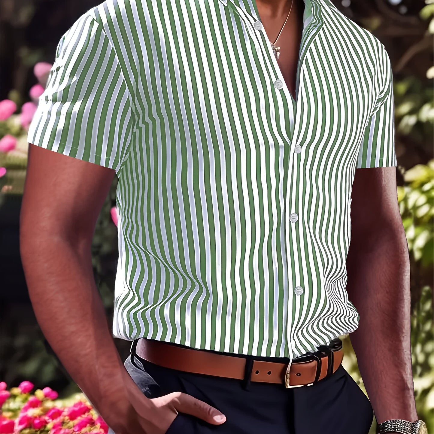 Massey Wide Stripe Short Sleeve Shirt_14